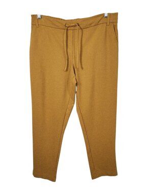 One by Chapter One Womens Pants Size Large Front Tie Elastic Waist Mustard Yello